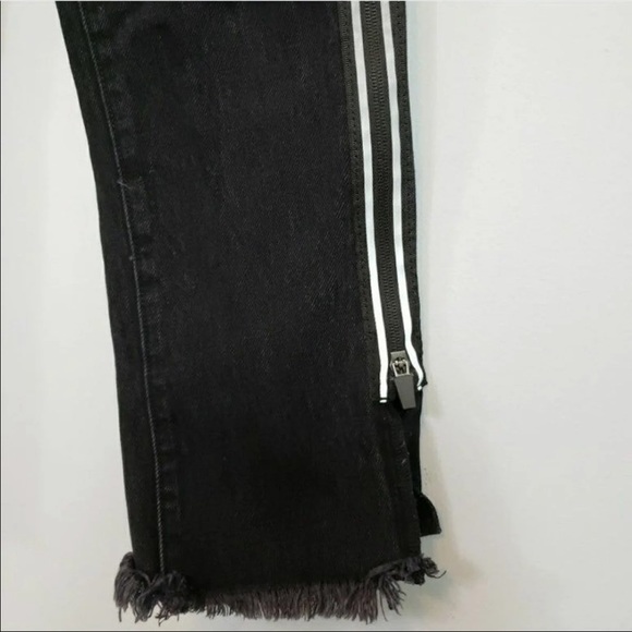 Y2K side zip reflective distressed jeans - Picture 6 of 10